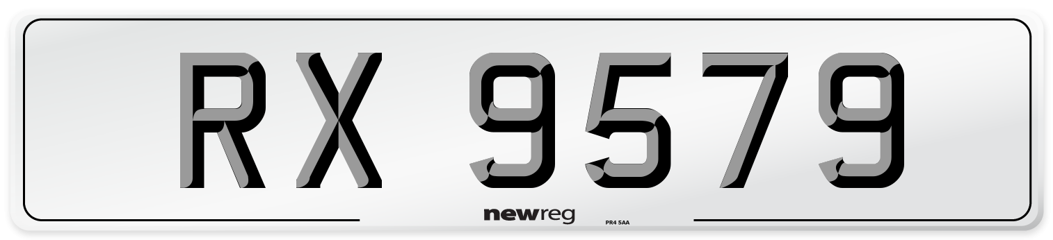RX 9579 Number Plate from New Reg